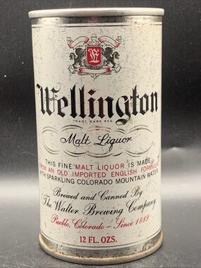 Vintage Beer Can Wellington Malt Liquor Pull Tab Empty Steel Can Pueblo Colorado